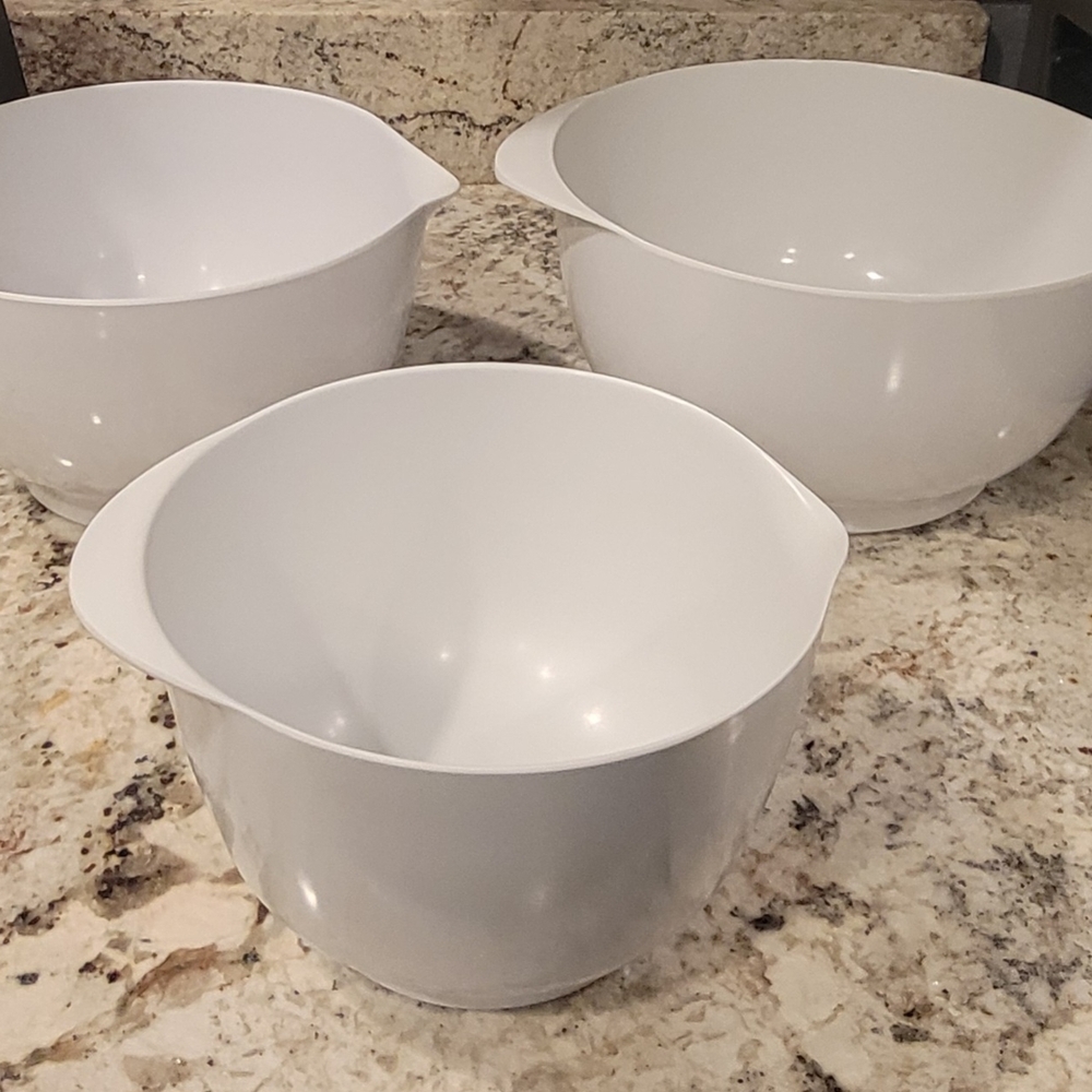 Set of White Mixing Bowls